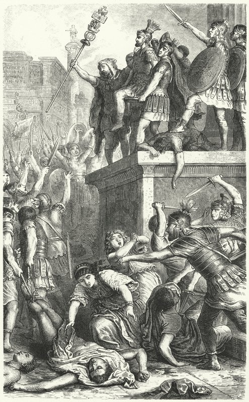 Aufstand der Prätorianergarde im antiken Rom von Heinrich Leutemann