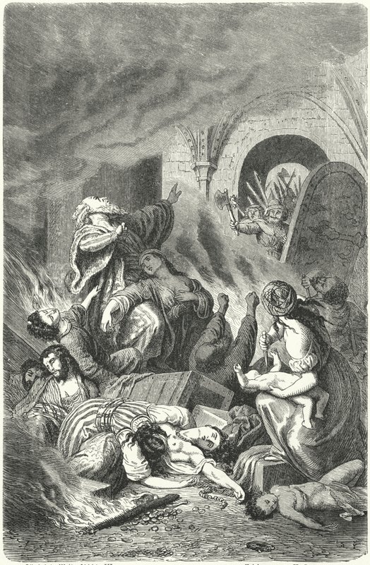 Massaker an den Juden von York von Heinrich Leutemann