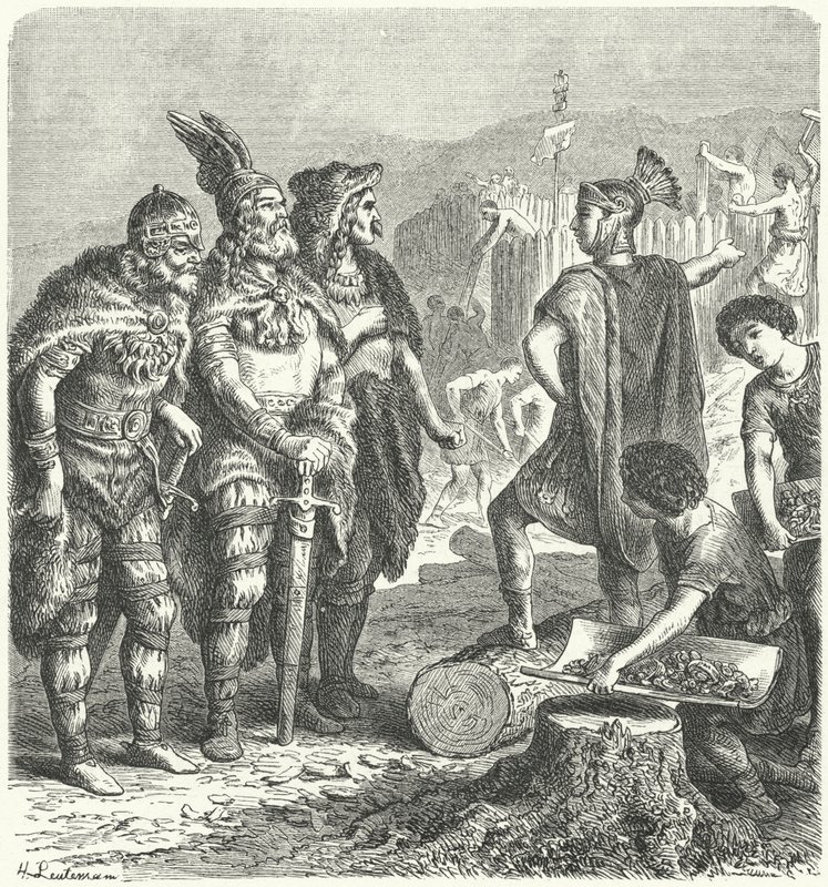 Der römische General Stilicho verhandelt mit den Goten, ca. 400 von Heinrich Leutemann
