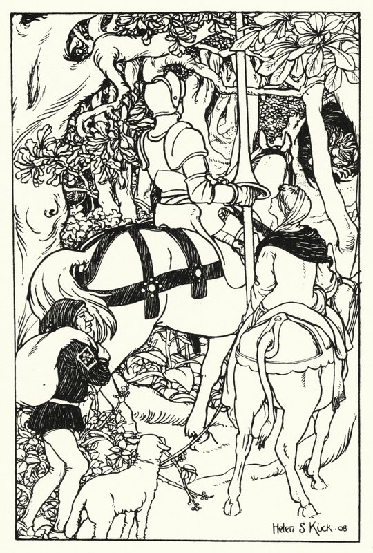Rotes Kreuz und die Dame Una im Wald von Helen S. Kuck