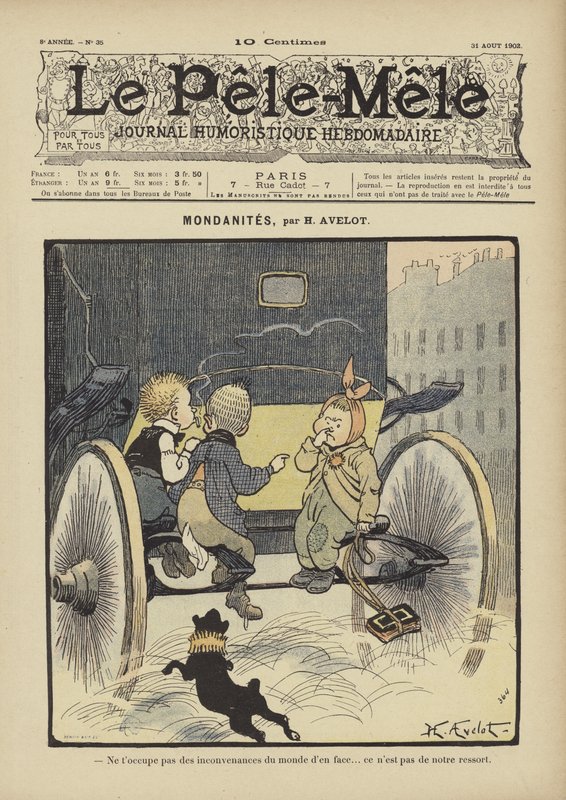 Mondanites. Illustration für Le Pele-Mele, 1902 von Henri Avelot