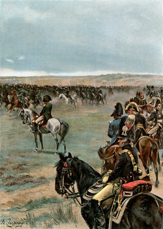 Vorbeigaloppieren vor dem Kaiser von Henri Louis Dupray
