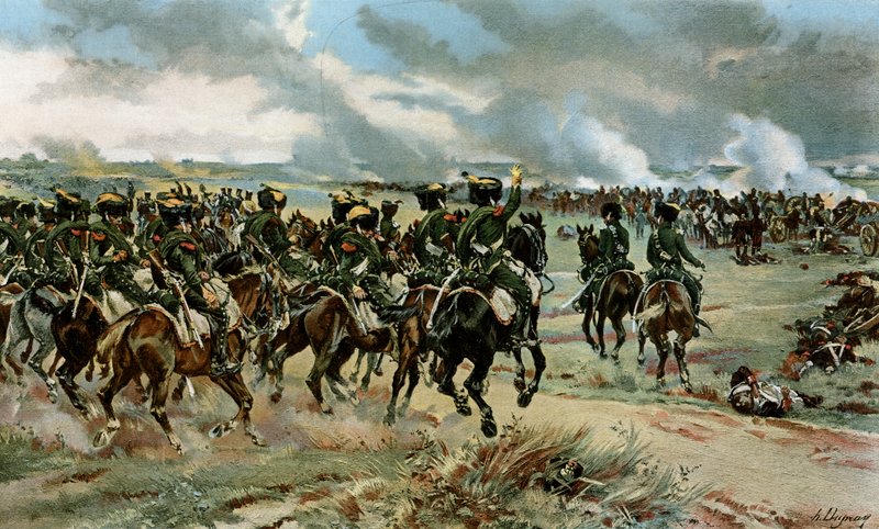 Die 20. Jäger zu Pferd bei Wagram von Henri-Louis Dupray