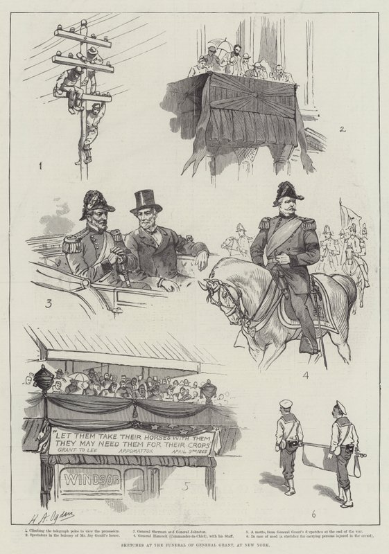 Skizzen bei der Beerdigung von General Grant in New York von Henry Alexander Ogden