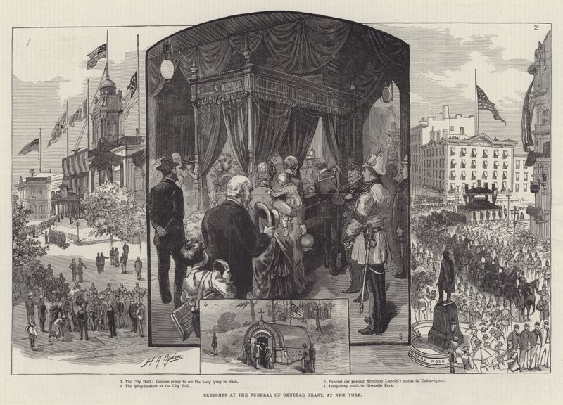 Skizzen bei der Beerdigung von General Grant in New York von Henry Alexander Ogden