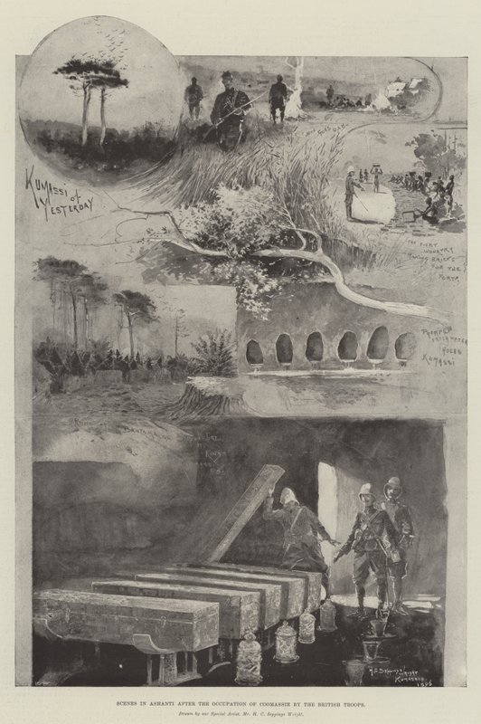 Szenen in Ashanti nach der Besetzung von Coomassie durch die britischen Truppen von Henry Charles Seppings Wright