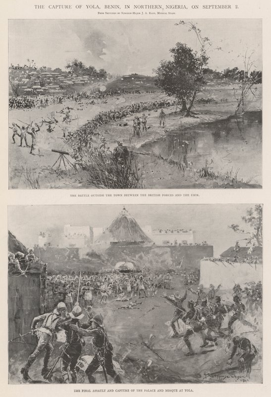 Die Eroberung von Yola, Benin, in Nordnigeria, am 2. September von Henry Charles Seppings Wright