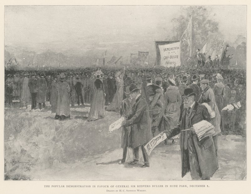 Die Volksdemonstration zugunsten von General Sir Redvers Buller im Hyde Park, 1. Dezember von Henry Charles Seppings Wright