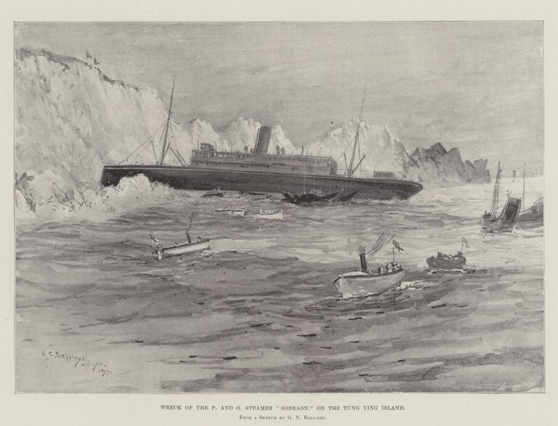 Wrack des P und O Dampfers Sobraon, auf der Tung Ying Insel von Henry Charles Seppings Wright