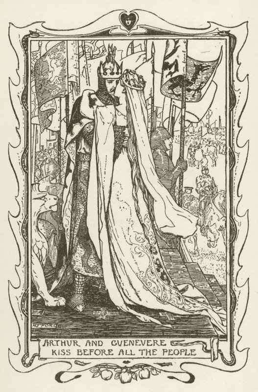 Arthur und Guenevere küssen sich vor allen Leuten von Henry Justice Ford