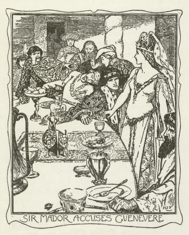 Sir Mador beschuldigt Guenevere von Henry Justice Ford