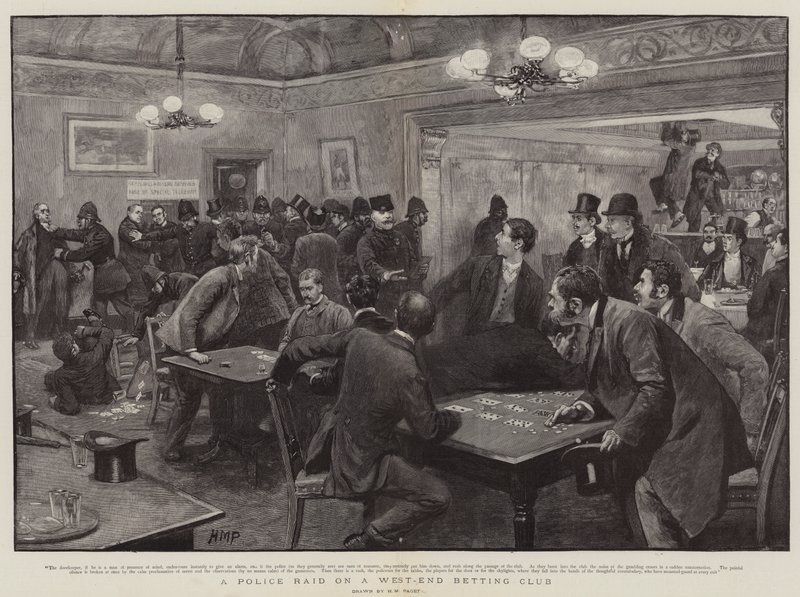 Eine Polizeirazzia in einem West-End-Wettclub von Henry Marriott Paget