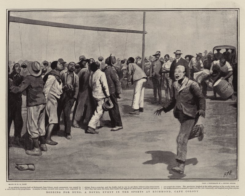 Bobbing for Buns, ein neuartiges Ereignis bei den Sportveranstaltungen in Richmond, Kapkolonie von Henry Marriott Paget