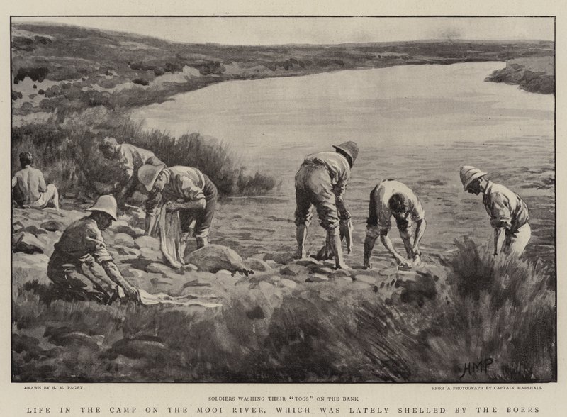 Leben im Lager am Mooi River, das kürzlich von den Buren beschossen wurde von Henry Marriott Paget
