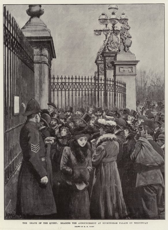 Der Tod der Königin, Verkündung am Mittwoch am Buckingham Palace von Henry Marriott Paget