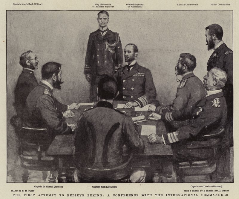 Der erste Versuch, Peking zu entlasten, eine Konferenz mit den internationalen Kommandanten von Henry Marriott Paget