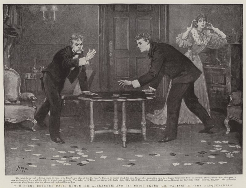 Die Szene zwischen David Remon und Sir Brice Skene in den Maskeraden von Henry Marriott Paget