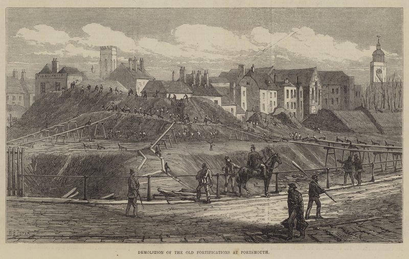 Abriss der alten Befestigungen in Portsmouth von Henry Spernon Tozer
