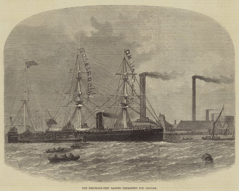 Das Auswandererschiff Ganges auf dem Weg nach Kanada von Henry Spernon Tozer