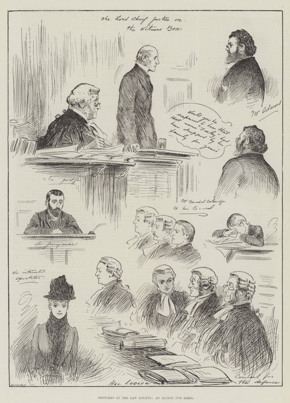 Skizzen in den Gerichten, eine Verleumdungsklage von Henry Stephen Ludlow