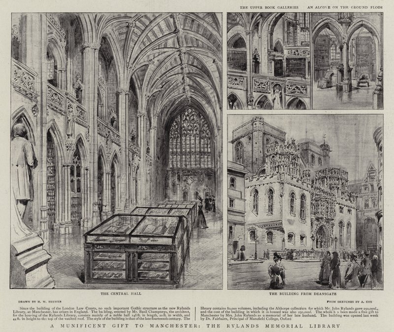 Ein großzügiges Geschenk an Manchester, die Rylands Memorial Library von Henry William Brewer