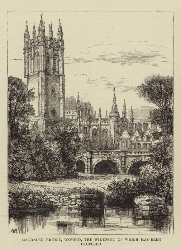 Magdalen Bridge, Oxford, deren Verbreiterung vorgeschlagen wurde von Henry William Brewer