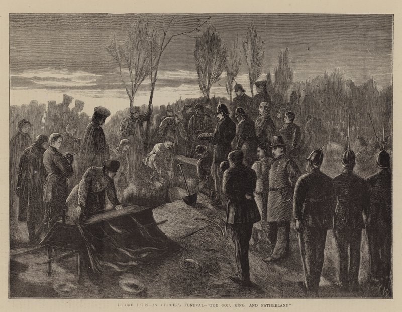 Vor Paris, ein Offiziersbegräbnis, Für Gott, König und Vaterland von Henry Woods