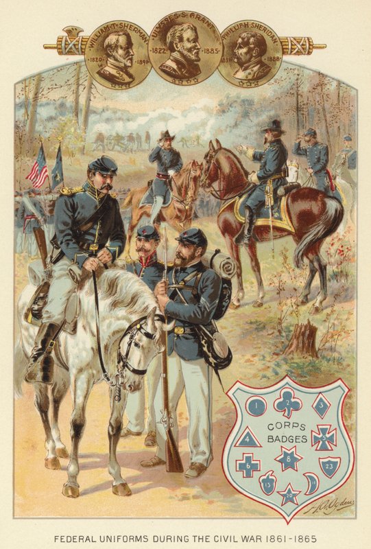 Bundesuniformen während des Bürgerkriegs 1861-1865 von Henry Alexander (after) Ogden