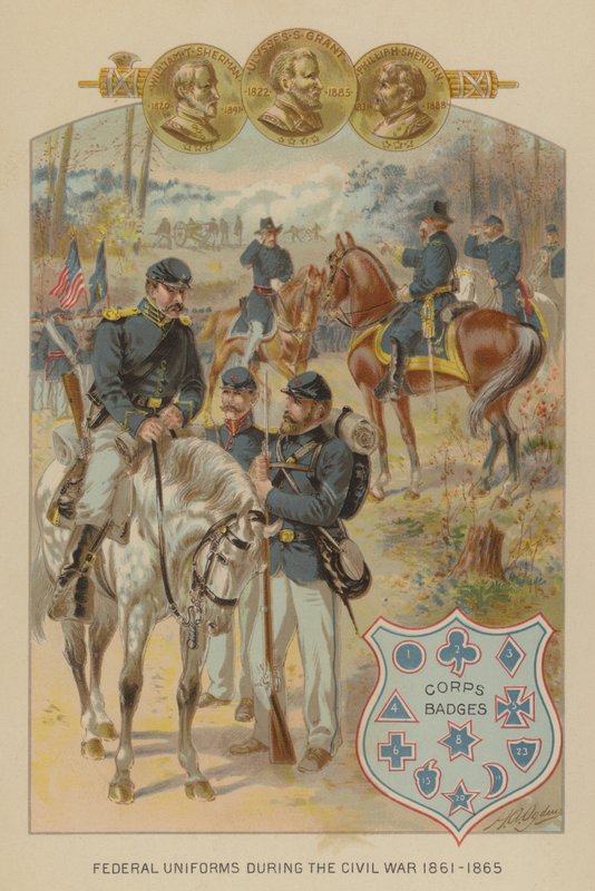 Bundesuniformen des Amerikanischen Bürgerkriegs von Henry Alexander (after) Ogden