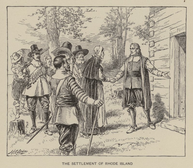 Die Besiedlung von Rhode Island (Lithografie) von Henry Alexander (after) Ogden