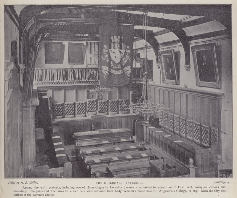 Innenraum der Guildhall, Canterbury, Kent von Henry Beauchamp Collis