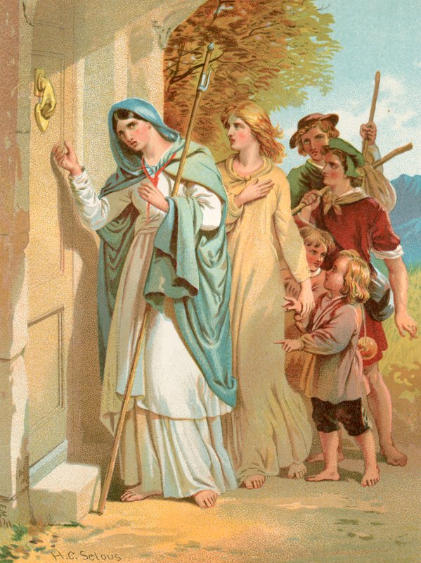 Christiana klopft an die Tür des Interpreten von Henry Courtney Selous