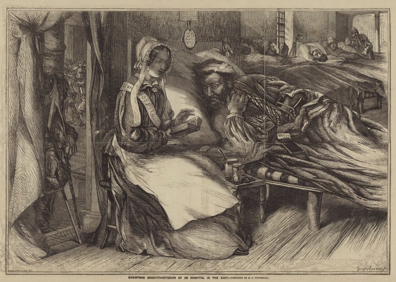 Weihnachtsbarmherzigkeit, Innenansicht eines Krankenhauses im Osten von Henry James Townsend