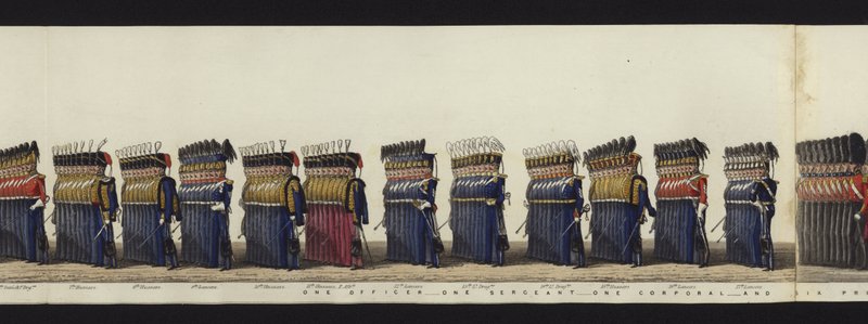 Teil der Panoramadarstellung des gesamten Trauerzugs von Arthur, Herzog von Wellington von Henry Jr and Sala Alken