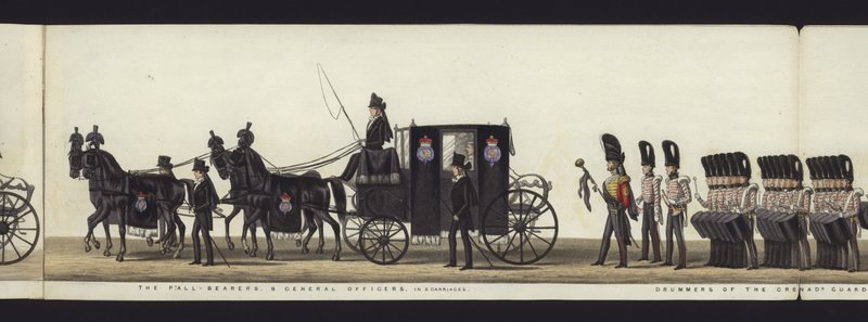 Teil der Panoramadarstellung des gesamten Trauerzugs von Arthur, Herzog von Wellington von Henry Jr and Sala Alken