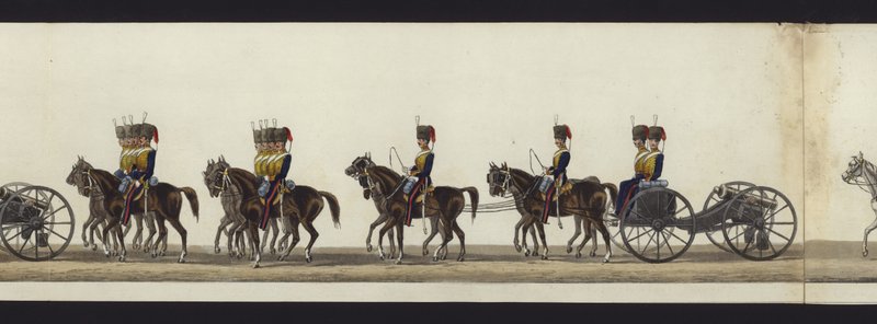 Teil der Panoramansicht des gesamten Trauerzugs von Arthur, Herzog von Wellington von Henry Jr and Sala Alken