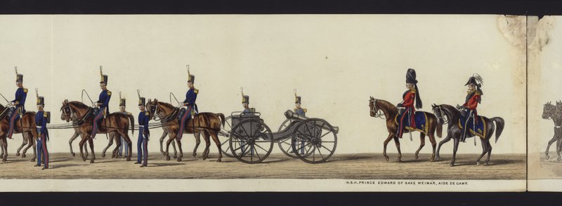 Teil der Panoramansicht des gesamten Trauerzugs von Arthur, Herzog von Wellington von Henry Jr and Sala Alken