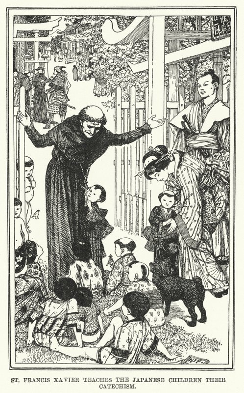 St. Franz Xaver lehrt die japanischen Kinder ihren Katechismus von Henry Justice Ford