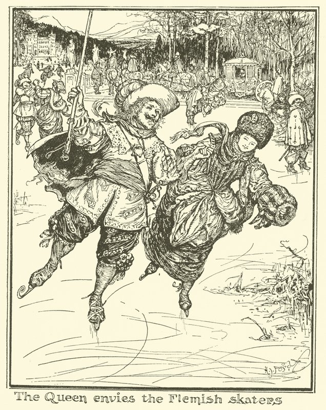 Die Königin beneidet die flämischen Schlittschuhläufer von Henry Justice Ford