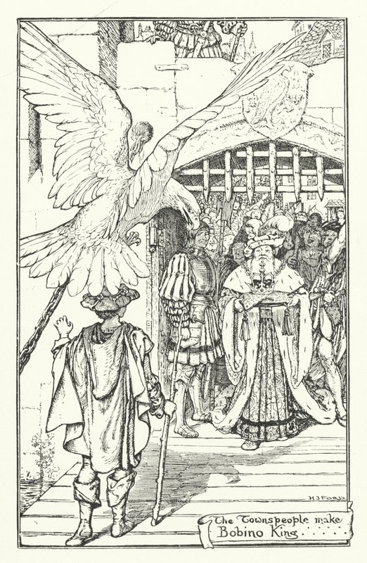 Die Stadtbewohner machen Bobino zum König (Gravur) von Henry Justice Ford