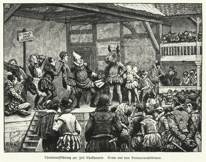 Aufführung von William Shakespeares Stück Ein Sommernachtstraum zu Lebzeiten des Dramatikers von Henry Marriott (after) Paget
