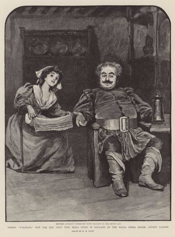 Verdis Falstaff, erstmals in England aufgeführt im Royal Opera House, Covent Garden von Henry Marriott Paget