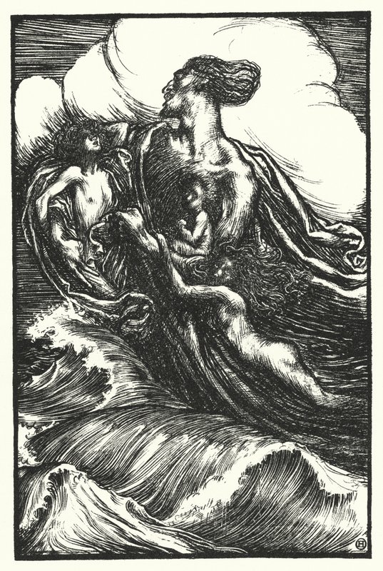 Matthew Arnold Gedicht: Der verlassene Meermann (Gravur) von Henry Ospovat