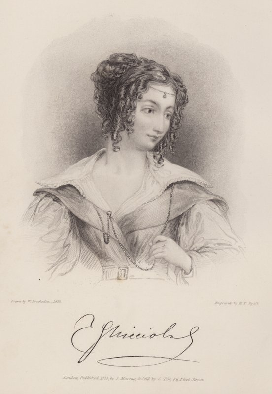 Gräfin Teresa Guiccioli, Geliebte von Lord Byron (Gravur) von Henry Thomas (after) Ryall