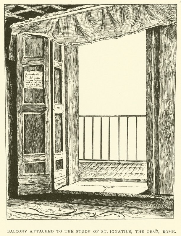 Balkon am Arbeitszimmer von St. Ignatius, das Gesù, Rom von Henry William Brewer