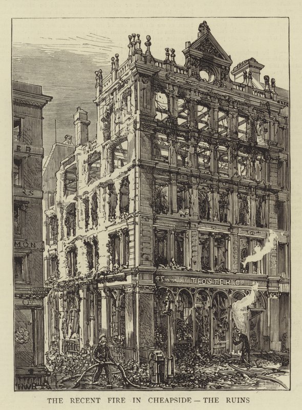 Das jüngste Feuer in Cheapside, die Ruinen von Henry William Brewer