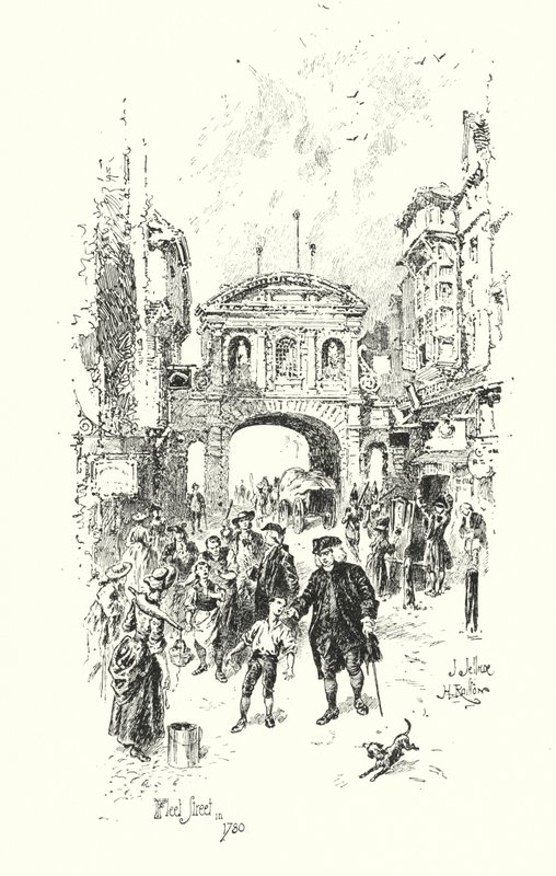 Dr. Johnson, Fleet Street, London, im Jahr 1780 von Herbert (after) Railton