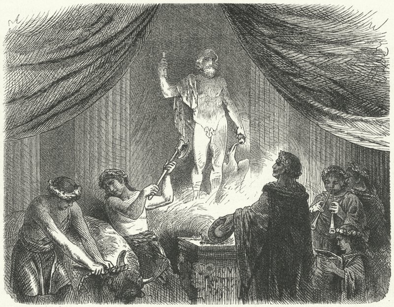 Römer opfern dem Gott Jupiter von Hermann Vogel