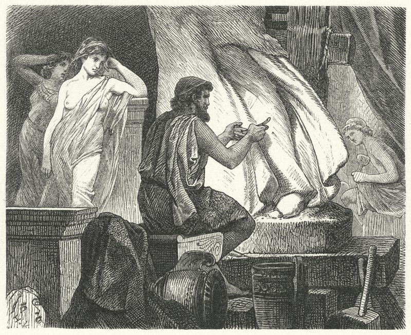 Das Atelier des athenischen Bildhauers Praxiteles von Hermann Vogel