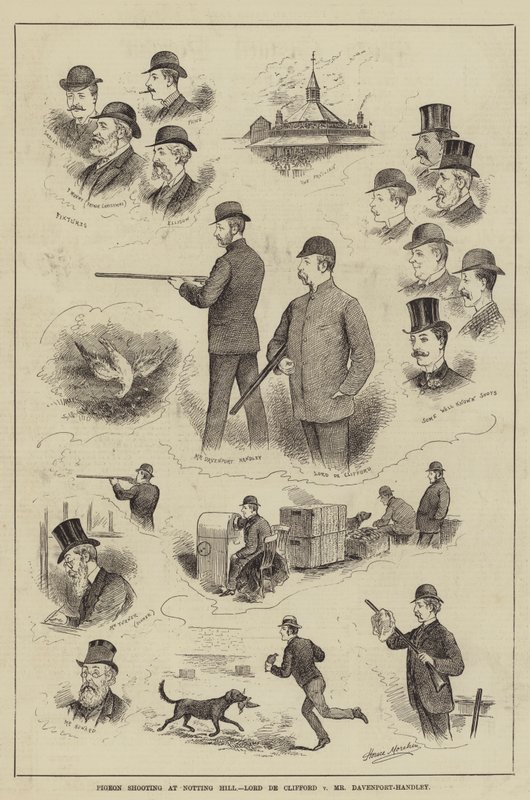 Taubenschießen in Notting Hill, Lord de Clifford gegen Mr. Davenport-Handley von Horace Morehen